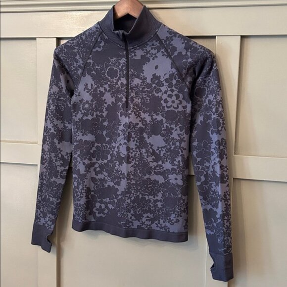 Krimson Klover Flora Zip Neck Baselayer Top Long Sleeve Gray Purple Size XS / S - Picture 4 of 10